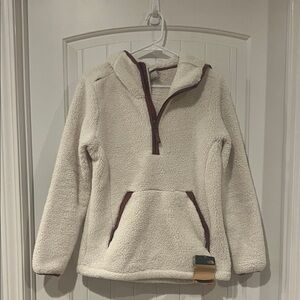The North Face Cream Sherpa with Maroon Trim
